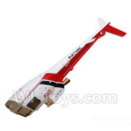 XK K123 Parts-05 Rear fuselage-Red For XK K123 helicopter Spare parts,AS350 6CH Flybarless RC Helicopter parts
